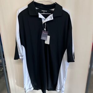 Featherlite Men's Black and White Polo Shirt